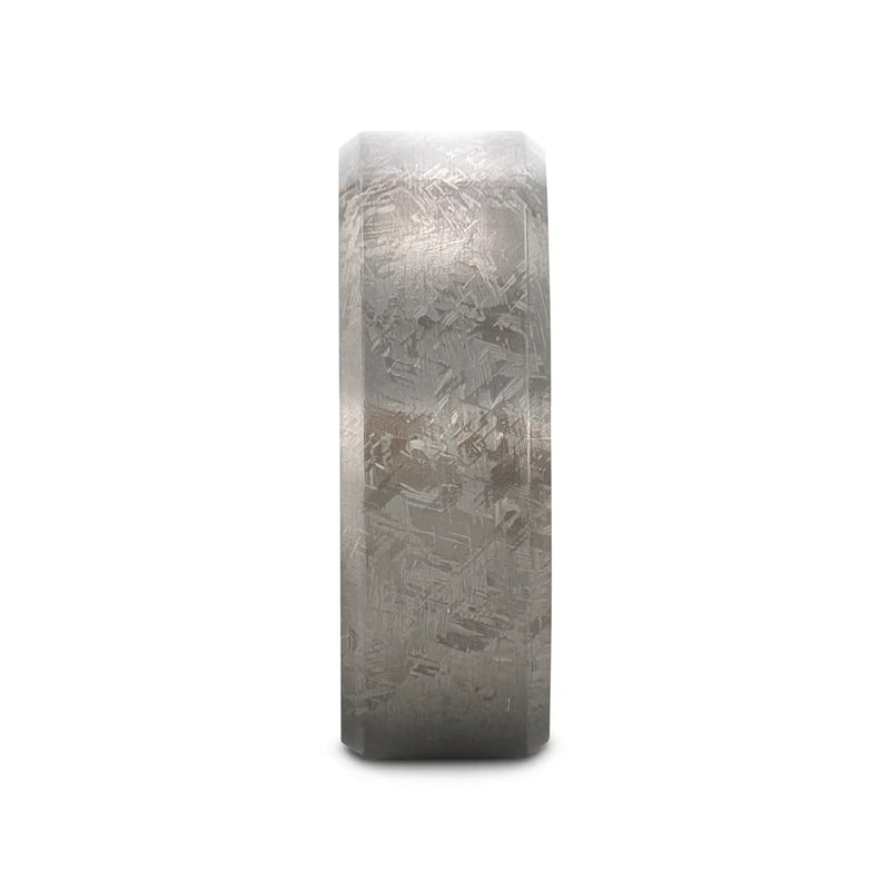 Orion titanium meteorite ring, side view