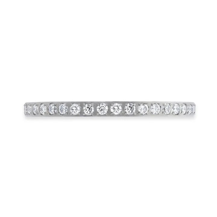 Rima Titanium Women's Eternity Ring With Lab-Created White Diamonds Setting - 2mm