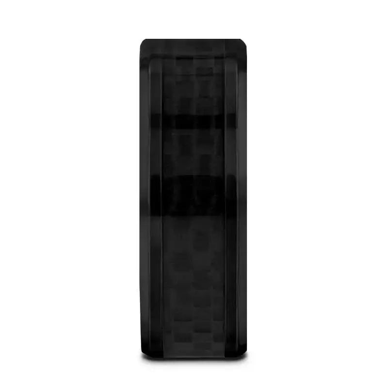 Hyperion black titanium carbon fiber ring, side view