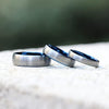 LUKAS Domed Tungsten Wedding Ring With Blue Inside & Brushed Finish 4mm - 8mm