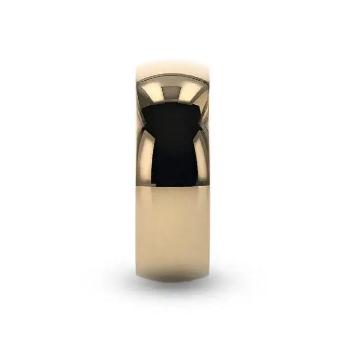 Perseus gold-plated titanium ring, side view