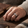 BEOWULF Raised Center Brushed Espresso Tungsten Carbide Wedding Band