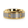 Truman Gold-Plated Titanium Band Rotating Screw Design And Beveled Edges - 8mm