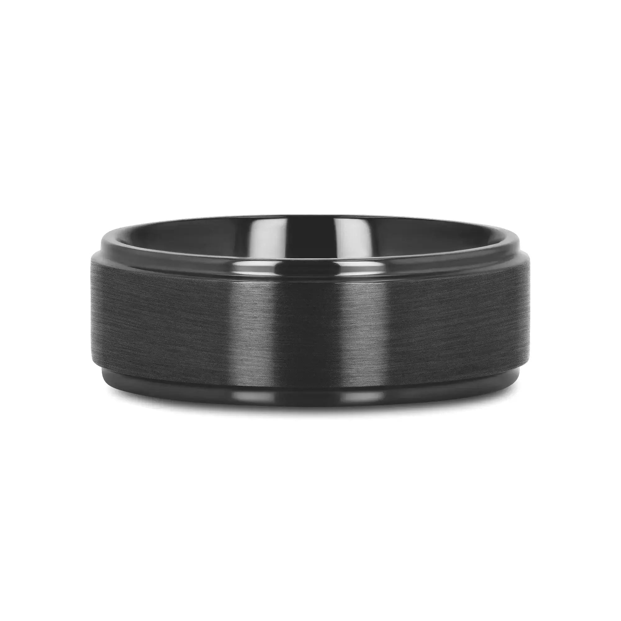 Memphis black titanium ring, flat lay