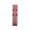 CARISE Pink Carbon Fiber Inlaid Beveled Tungsten Wedding Band 4mm & 6mm