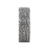 Black Tungsten Wedding Band with Sterling Silver Stonework Pattern - 8mm