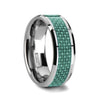 Blue Carbon Fiber Inlay Tungsten Carbide Band - 4mm - 10mm