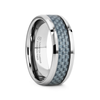 Nashville Blue Carbon Fiber Inlaid Tungsten Carbide Wedding Band - 4mm - 10mm