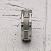 Perry Men's Brick Pattern Grooved Tungsten Ring Brushed Finish Blue Inside - 8mm