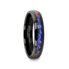 Naxos black tungsten alexandrite ring, 4mm side view