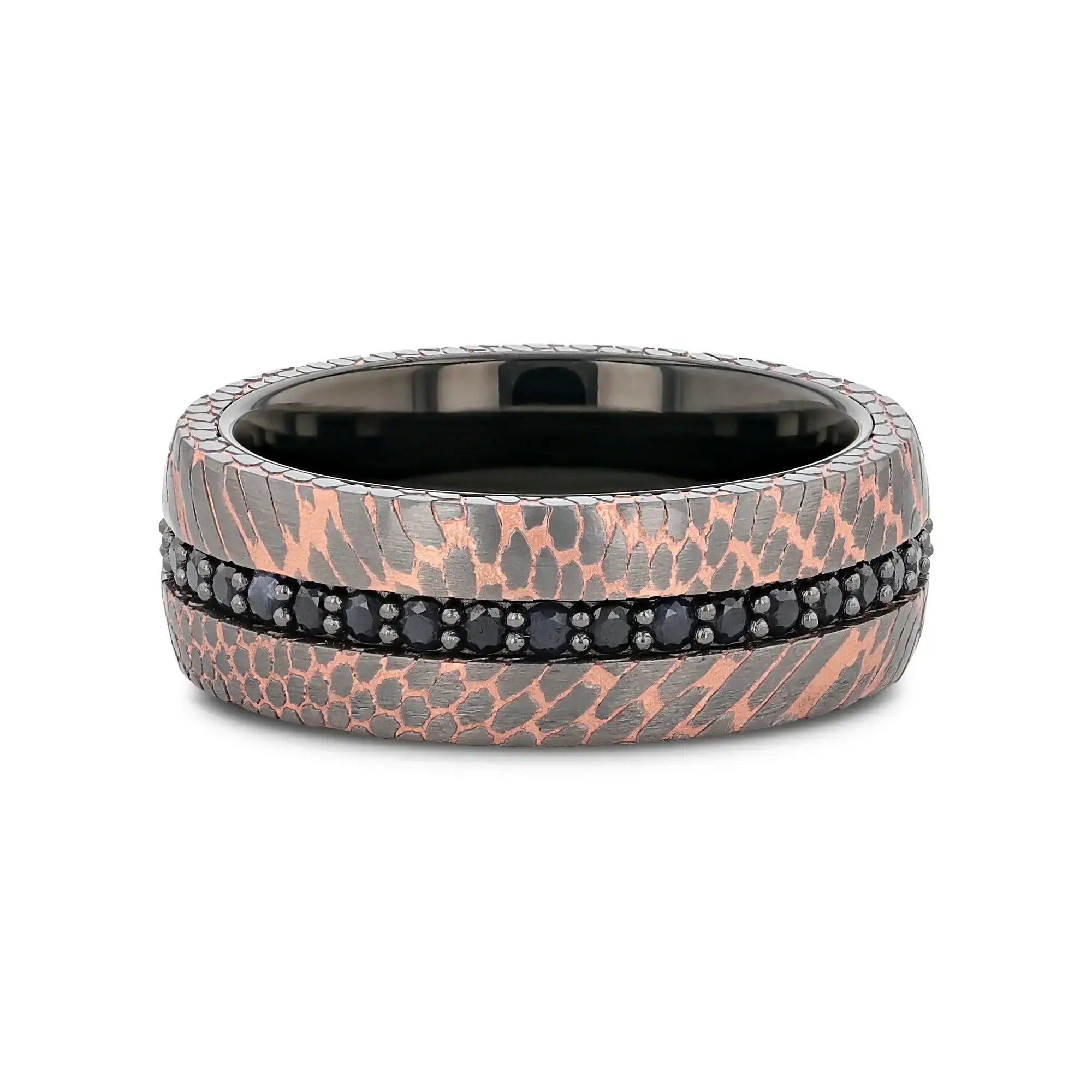 CHARGER Black Tungsten Ring with Superconductor Finish and Black Sapphires