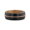 Cyrus black tungsten guitar string ring, flat lay