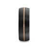 Cyrus black tungsten guitar string ring, front view