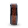 Oslo Black Titanium Wedding Band with Exotic Mahogany Hardwood Inlay - 8mm