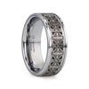 Philadelphia tungsten ring with Celtic cross engraving, front view