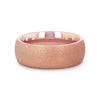 Domed Tungsten Carbide Ring with Rose Gold Plating and Sandblasted Crystalline Finish - 2mm - 8mm