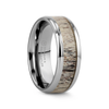 ELGIN Polished Beveled Titanium Men's Band With Ombre Deer Antler Inlay - 8mm