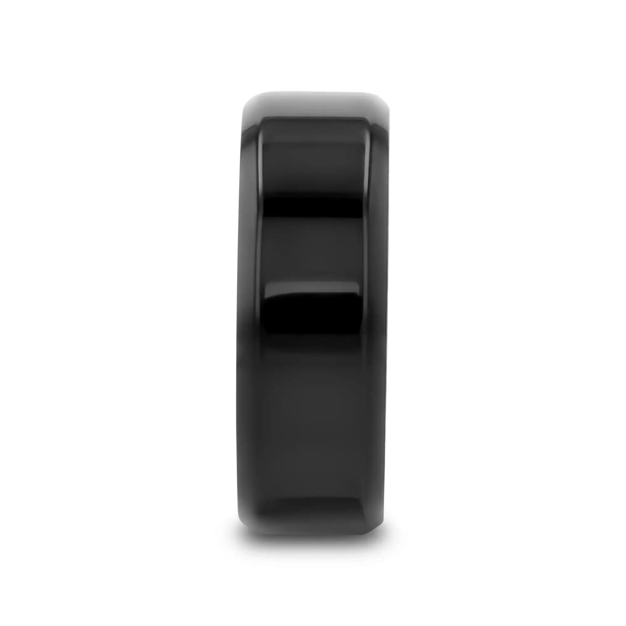 Theseus black titanium ring, side view