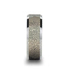 Fingerprint Engraved Flat Black Tungsten Ring with Brushed Finish with Polished Beveled Edges - Aston - 4mm - 10mm