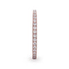 Flat Polished Rose Gold Plated Titanium Women's Wedding Ring With Small Lab-Created White Diamonds Setting - 2mm
