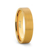 Gold Plated Flat Brushed Finished Tungsten Wedding Ring - 4mm 6mm & 8mm