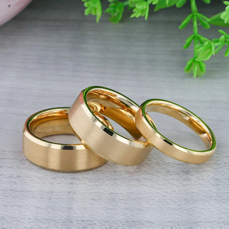 Alexandria gold-plated tungsten ring, angled view