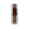 Ossian Black Walnut Wood Inlay With Intricate Edges Men's Titanium Wedding Ring - 8mm