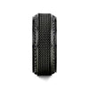 Thebes black titanium steel chain ring, side view