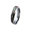 Dennis Abalone Shell Koa Wood Inlay Domed Tungsten Carbide Wedding Ring - 8mm