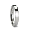 Ladies White Tungsten Wedding Band with Beveled Edges - 4mm - 6mm