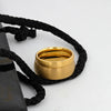 Nubia gold-plated tungsten ring, front view