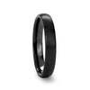 Nixie Matching Rings Set Domed Brushed Black Ceramic Wedding Band - 4mm - 8mm