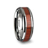 Nello Matching Ring Set Tungsten Wood Ring With Padauk Real Wood Inlay - 6mm & 8mm