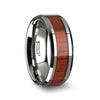 Nello Matching Ring Set Tungsten Wood Ring With Padauk Real Wood Inlay - 6mm & 8mm