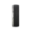 HUDSON Damascus Steel Ring with Wavy Carbon Fiber Inlay