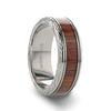 Orlando Koa Wood Inlaid Titanium Wedding Band With Intricate Edges - 6mm - 10mm