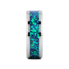 Iris tungsten ring with opal inlay, side view