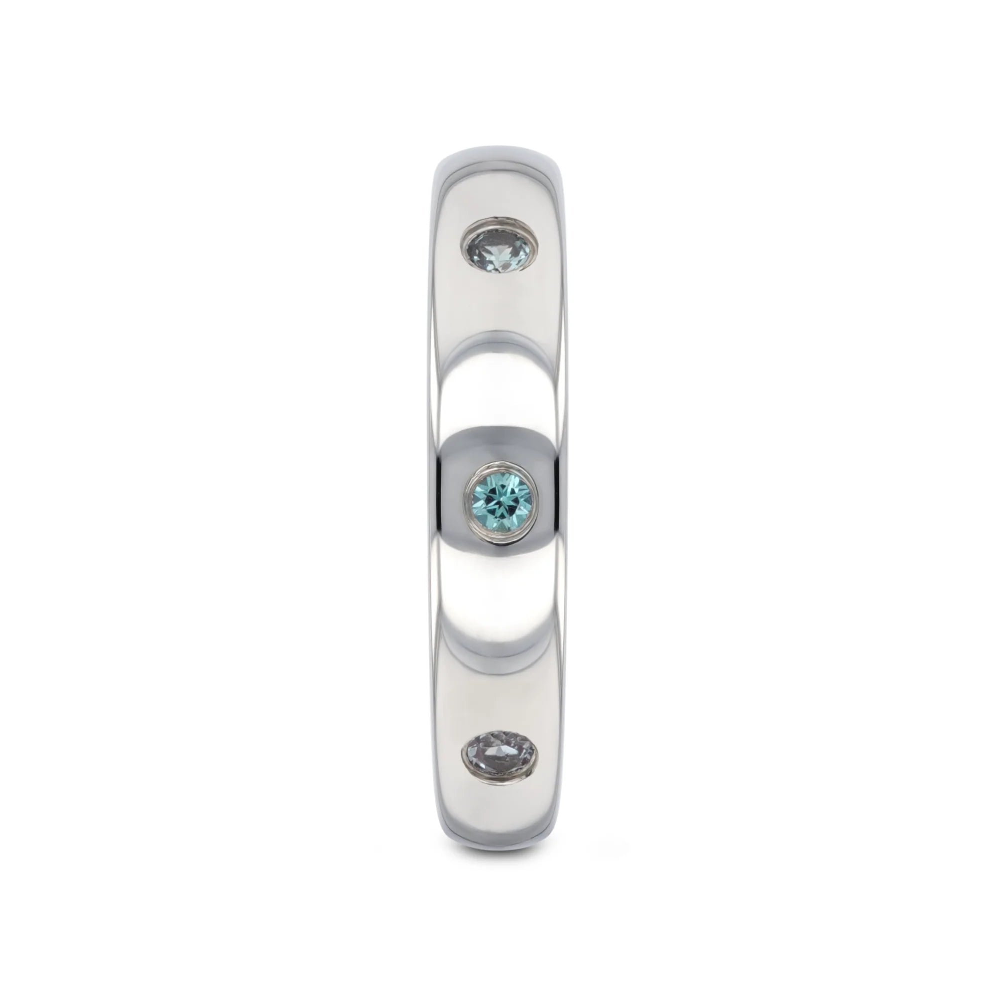 Polished Domed Tungsten Carbide Ring with Alexandrite Setting - 4mm