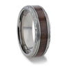 Odrin Rosewood Inlay With Intricate Beveled Edges Titanium Wedding Ring - 8mm