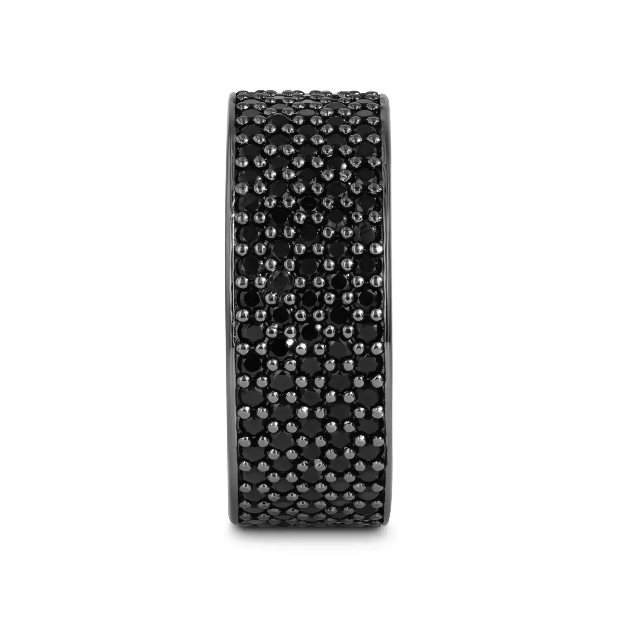 VENOM Sterling Silver Wedding Band with Black Spinel