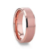 Rose Gold Tungsten Wedding Band For Men with Beveled Edges - 8mm