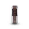 Orpheus Beveled Men's Titanium Wedding Ring With Black Walnut Wood Inlay - 8mm