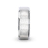 Silver Brushed Center Flat Style Wedding Band With Beveled Edges - 4mm & 8mm