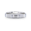 Silver Brushed Center Flat Style Wedding Band With Beveled Edges - 4mm & 8mm
