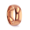Thono Classic Domed Rose Gold Plated Tungsten Carbide Wedding Ring 4mm - 8mm
