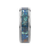 Tungsten Beveled Wedding Band with Chrysocolla Inlay - 8mm