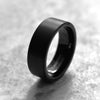 Edgardo Black Pipe Cut Tungsten Wedding Band Brushed Finish - 6mm & 8mm