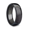 Byblos black tungsten ring with fingerprint engraving, side view