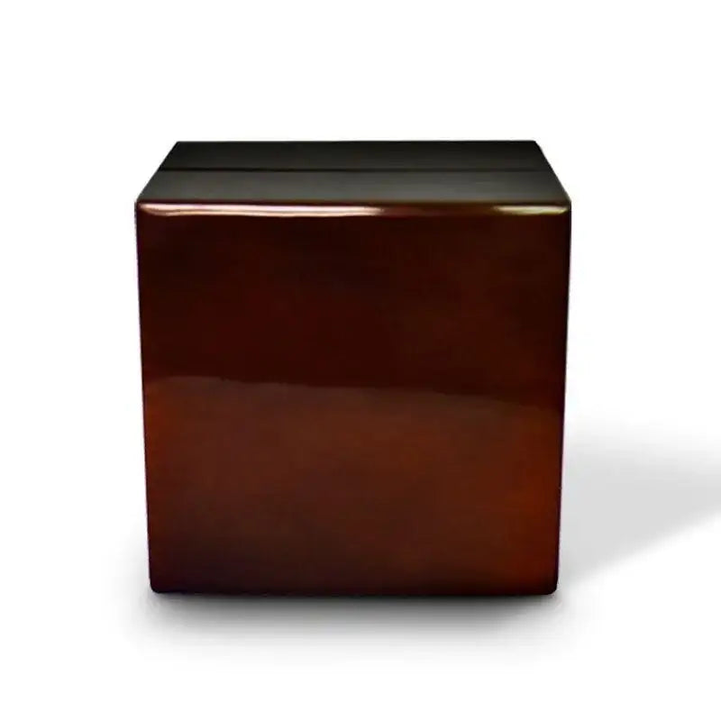 Gilead light-up dark wood ring box, angled view