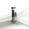 Osiris tungsten black ceramic hybrid ring, close-up inlay